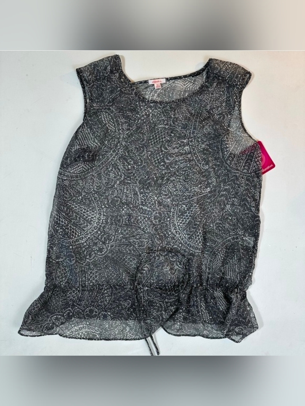 NWT Y2K Xhilaration Black and White Ruffled Tie Front Blouse